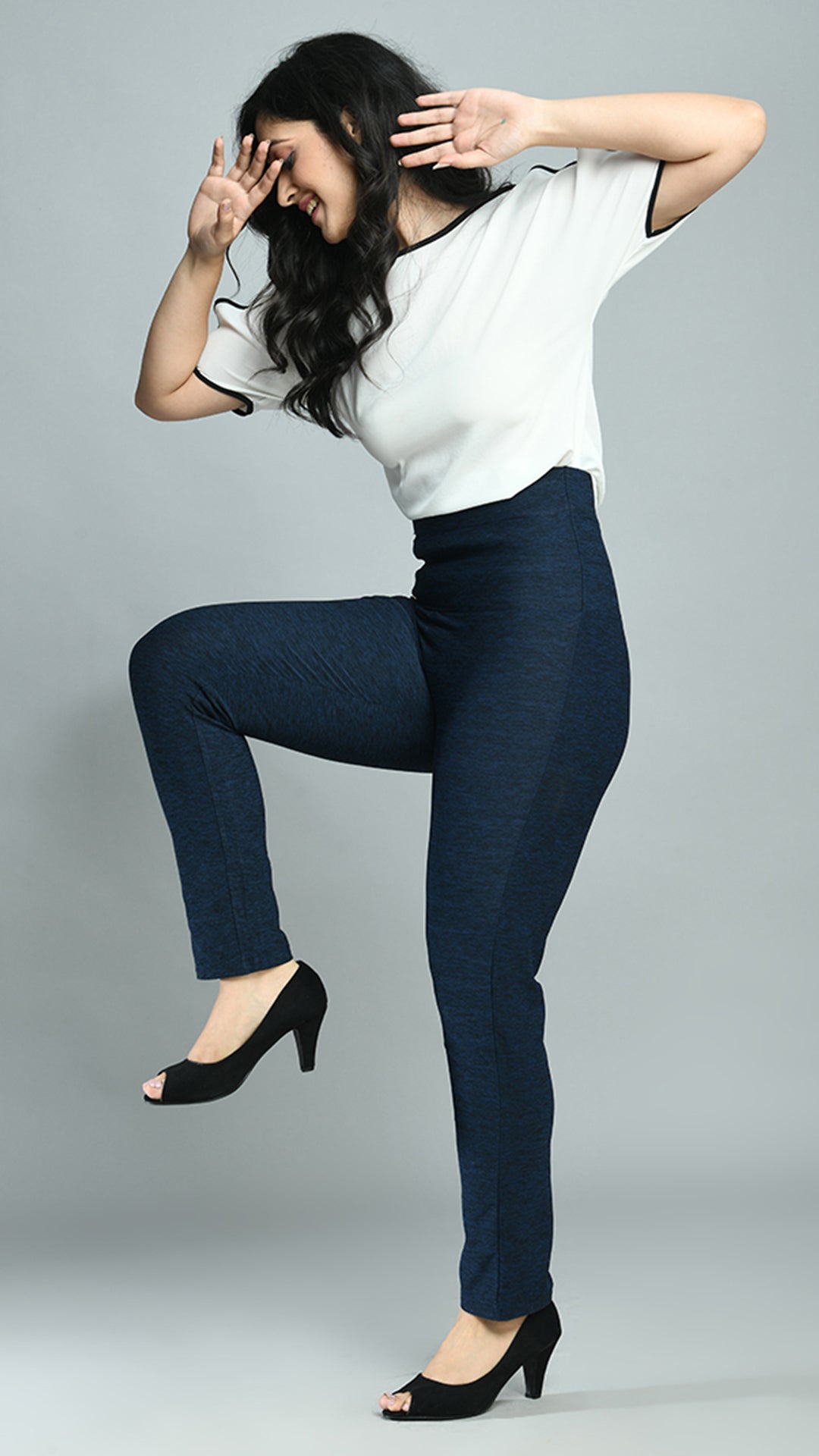 TUMMY CONTROL PANTS - Navy (WITH A HEART on thigh)